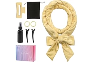 GUIGA Bigodino Senza Calore per Boccoli, Set Di Bigodini Antiscivolo, Fascia Morbida Curler Arricciacapelli, Crea bellissimi ricci senza danneggiare i tuoi capelli, Adatto a Capelli Corti/Medi/Lunghi,Beige