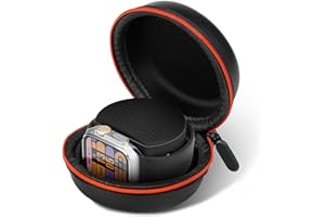 Walkerfit wasserdichte Uhrenbox Aufbewahrungsbox für Armbanduhren für Uhren und Smartwatches bis 50 mm - Uhrengehäuse Organizer Tragbar Reisetasche Schutzbox für Herren Damen (Schwarz)