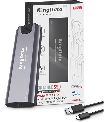 Caja Externa De Aluninio USB-C 10Gbps A NVMe M.2 O SSD M.2 SATA - Sin Herramientas Para SSD M.2 NGFF - 6