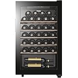 Haier Wine Bank 50 Series 3 HWS33GG Cantinetta Vino, 33 Bottiglie, Vetro Anti-UV, App hOn, Ripiani in Legno, Luce LED, Classe