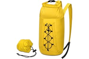Desoto 20L Waterproof Dry Bag - Roll Top Dry Sack Waterproof Backpack with Shoulder Straps for Kayaking Rafting Boating Hiking Camping Riding and Fishing (Yellow)