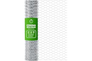 MAIYADUO Chicken Wire 40CM x 10M, Chicken Wire Mesh Roll, Anti-Rust Hexagonal Galvanized Chicken Wire Mesh for Pet Rabbit Chicken Fencing
