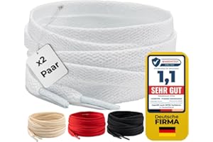‎LACEHYPE LaceHype 2 Paar - Schnürsenkel falch reißfeste Schuhbänder [8 mm breit ] LC3 Ersatz Shoelaces aus Polyester für Sneakers, Sportschuhe, Laufschuhe, Turnschuhe