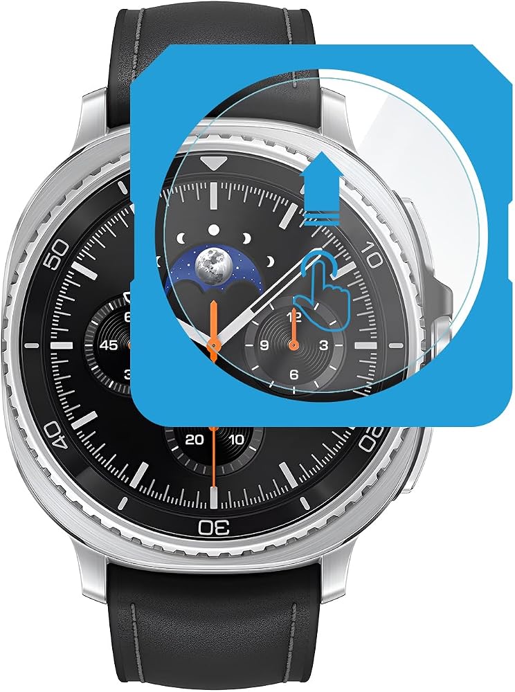 Teknoft Samsung Galaxy Watch 8 Classic 46mm için 2'li Paket (2 Adet) Kolay Kurulum Otomatik Hizalama Aparatlı Şeffaf 9H Sertliğinde Gerçek Temperli Cam Ekran Koruyucu (Galaxy Watch 8 Classic 46mm)