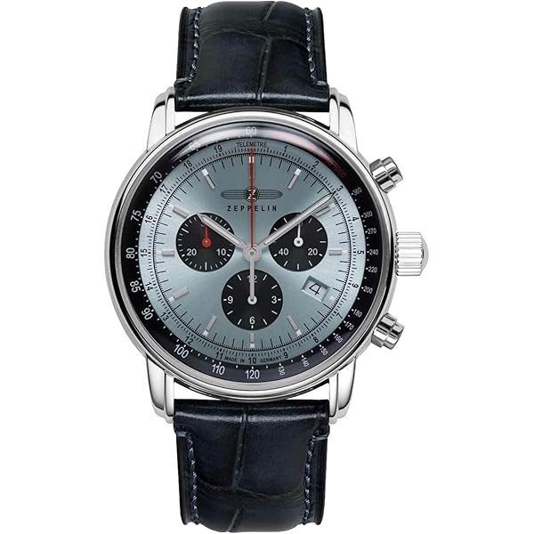 Zeppelin Herrenuhr Chronograph Quarz mit Lederarmband – 7680-1 