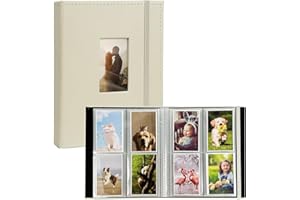 GOODSNETIC Photo Albums, 208 Pockets PU Leather Mini Album Compatible with Fujifilm Mini 7s 8 8+ 9 25 26 50s 70 90 Film, PIC-300 Z2300 Film Instant Camera, Beige