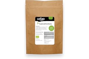 ‎LOTAO Bio Haferprotein 1kg - Veganes Proteinpulver ohne Süßstoff mit 60% Eiweiß und 22% Ballaststoffen | Neutral und mild - Vielseitig Verwendbar für High Protein Smoothies, Shakes, Porridge und Backen