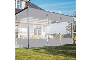 Jianyana 650G/㎡ PVC Telone Impermeabile Per Esterno, Telone Trasparente Occhiellato Teloni Impermeabili Occhiellati Per Gazebo, Tettoie, Balconi, Terrazze