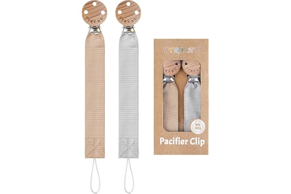 TYRY.HU Attache Sucette pour Bébé Soft Tissu Doux Attache Tetine Cadeau Universel pour Garçons et Filles Unisexe Chaîne pour Nouveau-né Lot de 2