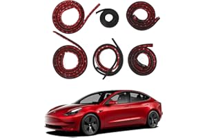 ‎BASENOR BASENOR 2019-2024 Tesla Model 3 Türdichtung Gummidichtung Kantenschutz Dichtungsstreifen Schalldichter Gummi Wetter Zug Dichtstreifen Rauschunterdrückungs-Kit Schalldichter Model 3 Highland 2024