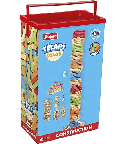 Jeujura J8345 Set Costruzioni In Legno 200 Pezzi - Mattoncini Multi-Forma Tecap - Giocattolo Educativo Francese
