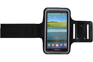 DEALBUDE24 Fitness Sportarmband kompatibel für Apple iPhone 11 / MAX/XR / 12/12 Pro Armband Handy Oberarm Halter für Fitness, Joggen, Laufen Hülle Tasche Blank Groß Schwarz