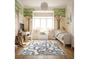 TADI & IMPERIO1979 Alfombra Infantil Poble – diseño de Pueblo en Nylon Resistente– Ideal para Jugar con Coches– Segura, Lavable y Llena de Aventuras (100 x 100 cm)