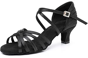 Rosefinch Zapatos de Baile Latino clásico para Mujer Zapatos de Baile Profesional Zapatos de Baile de salón Fiesta Salsa Fitness Zapatos de Baile Tacón 5/7cm,34-43EU