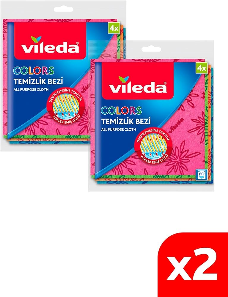 vileda 2 Paket 4'lü Colors Renkli Mutfak Bezi