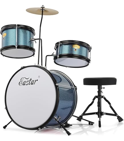 Instrument Musique Batterie Bontempi BeatFusion Pro – Batterie Enfant Premium Orange Avec Grosse Caisse Puissante, Percussions Complètes Et Tabouret Inclus