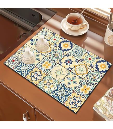 Tappetino Scolapiatti Assorbente 40x30cm - In Diatomea, Antiscivolo, Per Lavello E Macchina Caffè - Foto 4