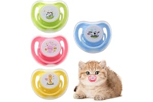 GENERISCH Chupete para gatos para gatitos – chupete calmante para cachorros, 4 piezas de silicona masticable de silicona mordedor en forma de mariposa alternativa para mascotas hora de dormir
