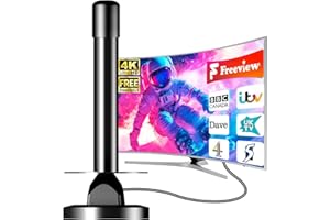 BSPHEREX 2025 Upgraded TV Aerial - TV Aerials Indoor Freeview, Strong Magnetic Base Freeview Aerial for Easy Installation, Smart TV Aerial Indoor Support 4K/1080P and All TV - 16.5ft Cable