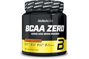 BioTechUSA BCAA Zero - Aminoacidi Essenziali in Polvere | 6g di BCAA con L-Leucina Istantanea | Vegan | Senza Zucchero, Senza Lattosio, Senza Glutine, 360 g, Arancia