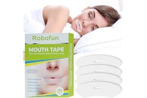 ROBOFUN Mouth Tape for Sleeping, 120 Pièces Respirants Mouth Tape, Adhésif Mouth Tape, Bande Buccale pour Dormir, Strips Pour Améliorer Le Ronflement Développez l’Habitude de Respirer Par la Bouche