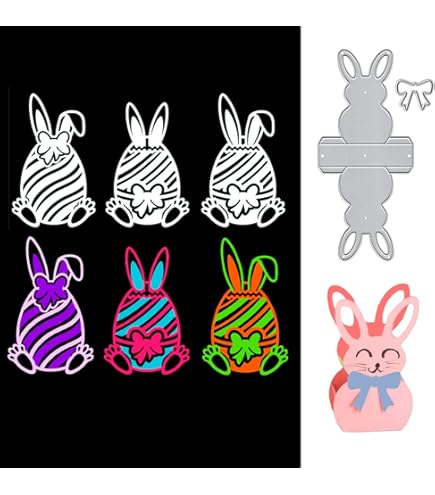 Fustelle Per Scatoline Pasquali A Forma Di Coniglio - Set Per Lavoretti Fai Da Te, Decorazione Primavera - Foto 12