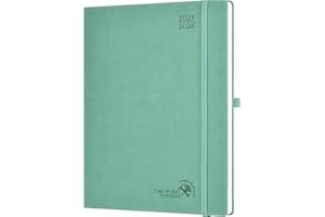 POPRUN Agenda 2025 2026 Semainier A4 en Français - Intervalles de 15 minutes, 12 Mois D'Août 2025 à Juil 2026 Scolaire, Couverture Souple en PU Cuir, Papier 100g/m², Boîte Cadeau, Bordeaux