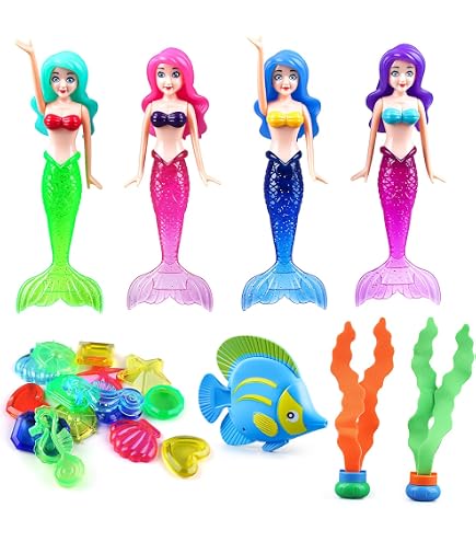 LXYYDS Jouet Piscine Sirène Coquillage – Coquille Qui S’ouvre Automatiquement Et Libère Une Sirène Nageuse – Parfait Pour La Baignade, Plage, Bain – Dès 5 Ans
