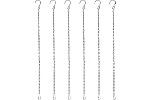 BYZESTY 6 Stück Blumenampel Ketten, 50cm Blumentopfkette Blumentopf Hängend Blumenampel Haken Metallkette für Hängepflanztopf, Hängepflanze, Blumentöpfe, Vögel, Laternen, Billboard, Innen, Außen Schwarz