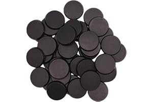 Forged Terrain 32mm Round Miniature Bases – Set of 45 bases for Tabletop Wargames & RPGs | Plain Black Plastic | 4mm Thick Logo Underside