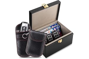 CDC DIGI Keyless Signal Blocker Box, Large RFID Shielding Faraday Box With 2 Pouches, Anti-Theft Car Accessory