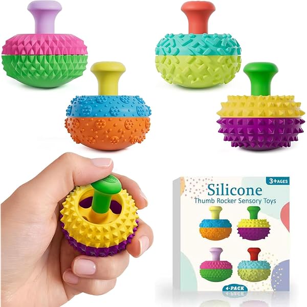Steemjoey 6 Pièces Jouets Anti-Stress Fidget – Chaînes à Rouleaux, Clés Et Anneaux De Massage Pour Doigts – Idéal Pour Anxiété, TDAH, ADD (Jaune)