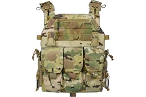 ‎TWINFALCONS TWINFALCONS Taktische Plattenträger, Leichter Taktische Plate Carrier Schutzweste mit MK3 Magazintasche aus 1000D Nylon Schnelllösesystem MOLLE Kompatibler Plattenträger für Paintball Airsoft