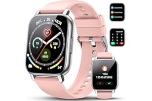 POOUNUR Smart Watch for Women Answer/Make Calls, 1.85" Smartwatch, 2024 Fitness Watch with Heart Rate Sleep Monitor, 112 Sports Modes, Step Counter, IP68 Waterproof Fitness Tracker for Android iOS, Pink