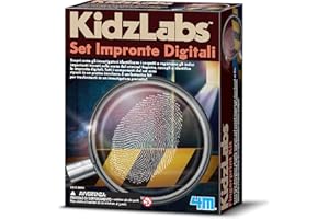 4M 00-03248 KidzLabs Set Impronte Digitali, Kit Scientifico per Bambini, Gioco Investigativo e Detective per Scoprire Indizi e Misteri, Multicolore, Regalo Creativo, dagli 8 anni