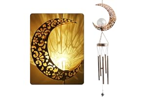 JIAUFU Mondkristallkugel Solargeschenke, Geschenke für Frauen Mutter Oma, Windspiele für Garten deko draußen, Hof, Terrasse und Heimdekoration