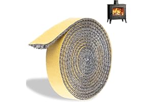 SIGANDG Guarnizione per Camino, Guarnizione stufa a legna, Corda ermetico autoadesivo per stufa, caminetti, porta del forno, forni, caldaie, Striscia sigillante resistente al calore (2mm x 15mm x 2m)