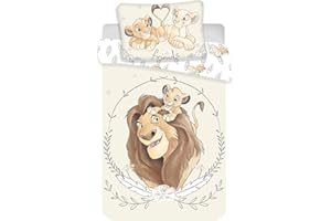 DISNEY Le Roi Lion Parure de lit Bébé 2pcs 100x135 cm 100% Coton Simba Mufasa