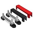 ONLINE LED STORE 4" Ground/Power Distribution Terminal Block Battery Bus Bar Set [Max. 300V AC/48V DC] Negative/Positive Insulated Busbar for Auto Marine Car Trailer RV Boat - Black + Red