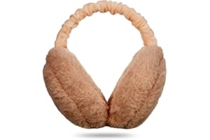 Draftor Women Earmuffs,Winter Ear Muffs Adjustable Faux Fur Ear Warmer Warm Windproof Plush Earmuffs Foldable For Men Girl Thanksgiving