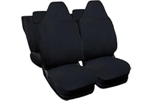 Rebeca Shop® Housses de siège compatibles pour Aygo | Made In Italy | Set de housses de siège avant et arrière | Logo du modèle auto brodé (Noir)