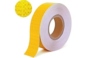 Yuqilin Cinta Reflectante Adhesiva, 10m x 5cm Impermeable Pegatinas Reflectantes, Cinta Reflectante Autoadhesiva, Alta Resistencia Cinta Reflectante, para Coche Moto Bicicleta (Amarillo)