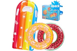 Auney 3 Pack Swim Ring for Kids Inflatable Pool Floats Summer Beach Water Float Party Toys River Raft Lounge Swimming Tube