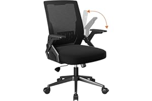 ‎COMHOMA COMHOMA Bürostuhl Ergonomisch Schreibtischstuhl, Drehstuh mit Verstellbarer Kopfstütz,Lendenwirbelstütze und Klappbaren Armlehnen, Computerstuh Höhenverstellung und Wippfunktion, Schwarz