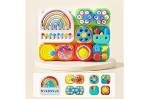 auby Busy Board 3.0 Sensoriel Détachable 1-6 Ans : 7 Outils Portables Motricité Fine - Jeu Éducatif Assemblage Montessori