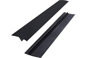 MENGH-SHOP Deckel für Kochfelder, 53 cm, Silikon, für Küche, Gap Filler, für Herd, Herd, Kochfeld, Ofen, 2 Stück, Schwarz