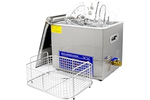 BESTYKS Pulitore Ultrasuoni 10L, Vasca Ultrasuoni 40 KHz,Lavatrice Ultrasuoni, per Gioielli, Orologi, Protesi Dentarie, Piccole Parti, Potenza di Riscaldamento 300 W, Acciaio Inossidabile Ultrasonic Cleaner
