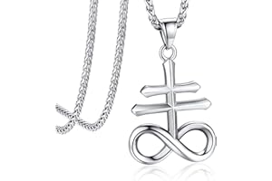 bandmax Satana Collana Uomo Ciondolo Baphomet, 4 Stili Collana Diavolo Ciondoli per Collane Uomo Acciaio, Collana Lucifero Satanica, Collana Gioielli Uomo per Rapper Rock Hip Hop Punk
