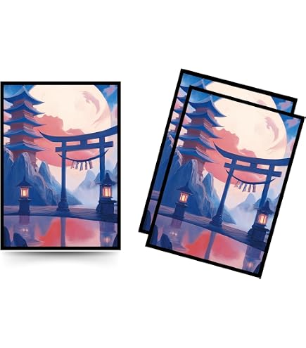 Bustine Protettive Per Carte Collezionabili - 100 Pezzi - 66x92 Mm - Retro Lucido Con Arte Twilight Lotus Grove - 3