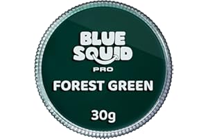 ‎BLUE SQUID Blue Squid PRO Schminke Face Paint und Bodypaint - Klassische Waldgrün 30g, Hochwertige, professionelle, wasserbasierte Einzelbehälter, Face und Bodypaint Farbe für Erwachsene, Kinder, Fasching & SFX